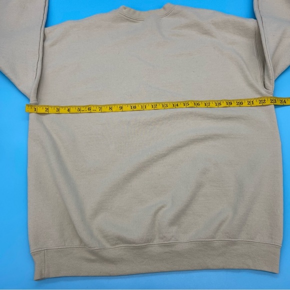 Vintage Nike Spell Out Tan with Swoosh Men's Crewneck Sweatshirt Gildan Tag LG - Picture 6 of 11